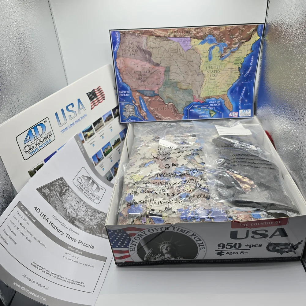 NIB 4D Cityscape Time Puzzle The Country of USA 950+ Pieces, 24